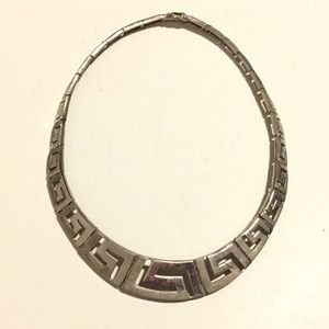 Greek Key Silver Necklace
